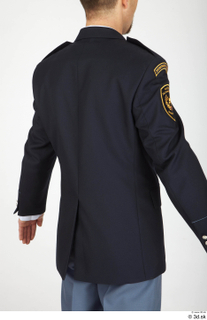  Photos Fireman Officier Man in uniform 1 21th century Fireman Officier black suit uniform upper body 0007.jpg
